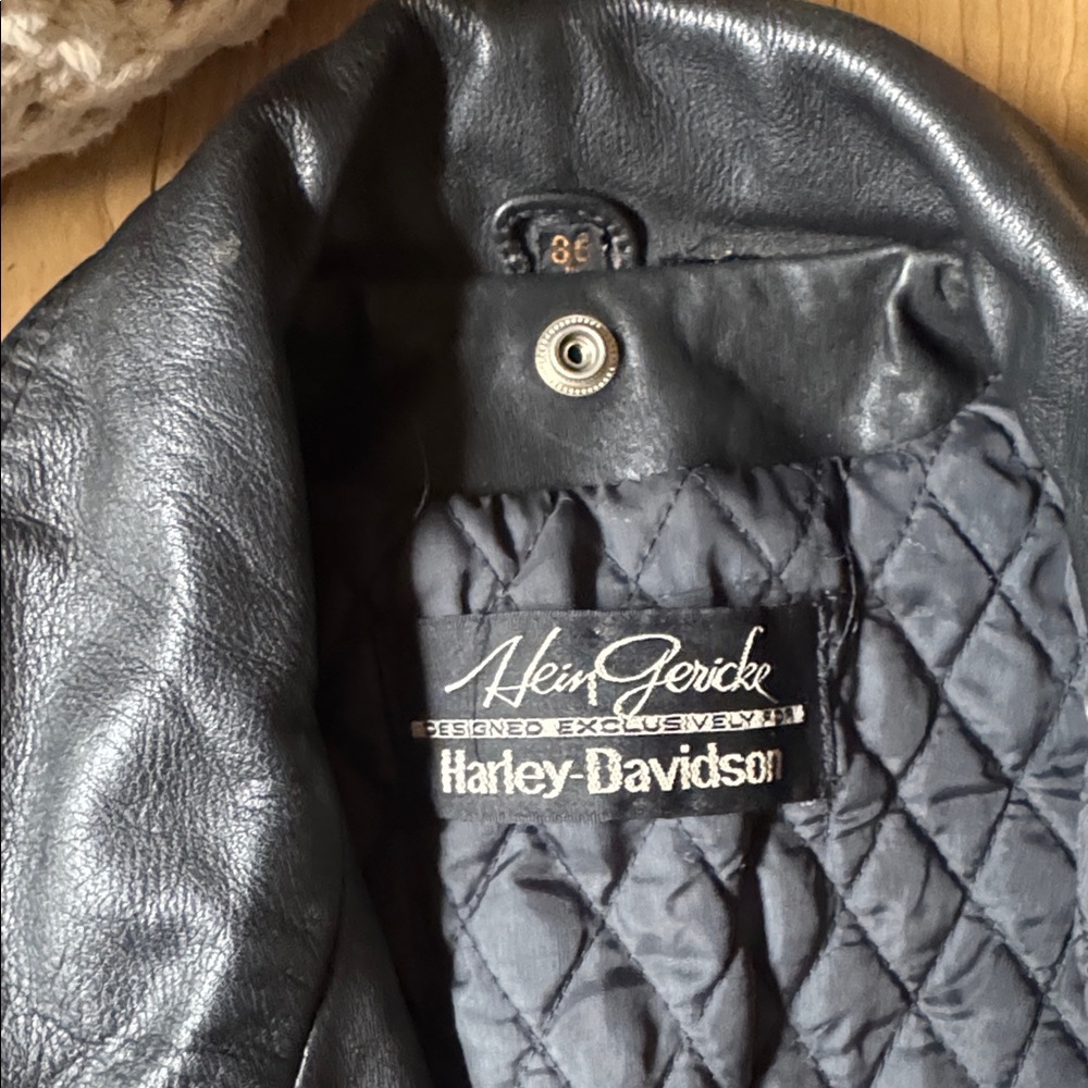 Vintage 1980s Harley Davidson x Hein Gericke Quilted Leather Jacket - Picture 2 of 7